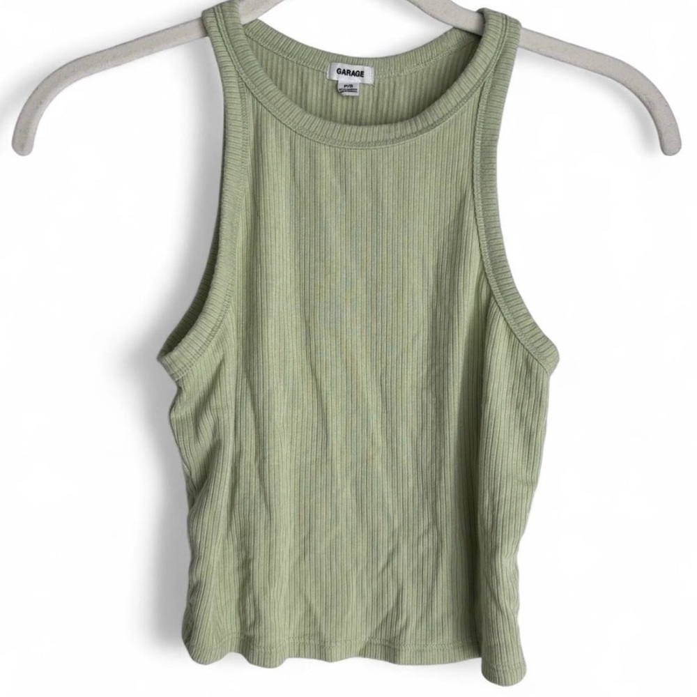 Garage Light Green Ribbed Tank Top